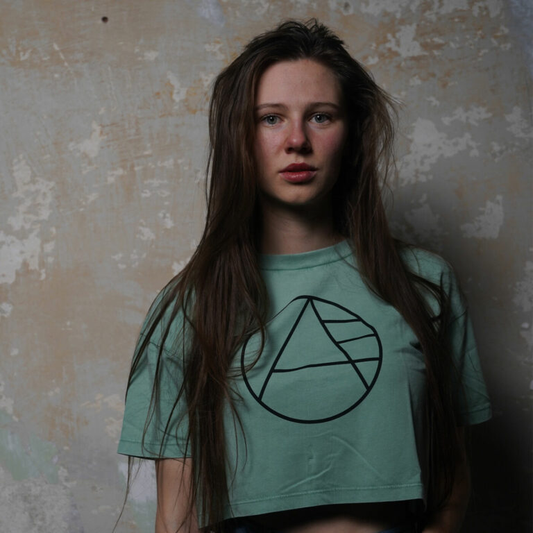 Crop Top grün Affe auf Bike AnnKathrin Bendixen